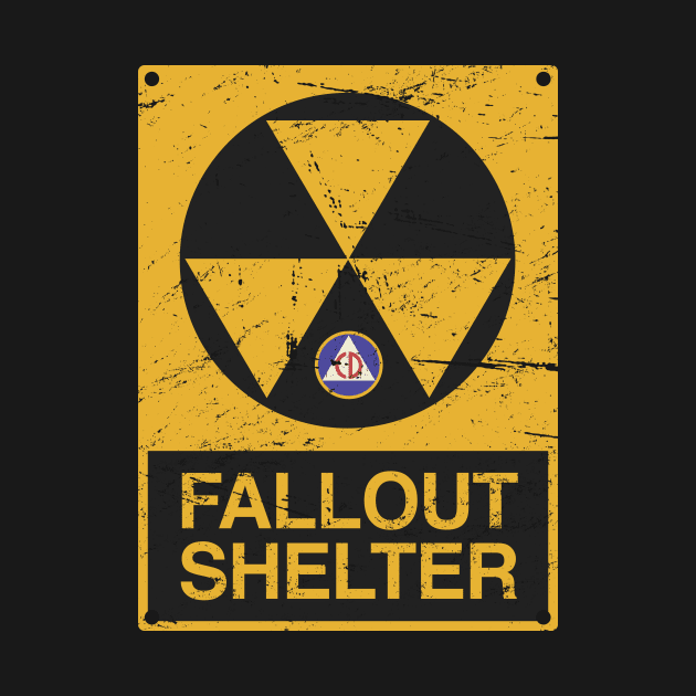 Cold War Civil Defense Fallout Shelter Sign by MeatMan