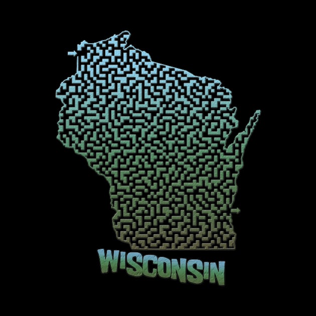 Wisconsin State Outline Maze & Labyrinth by gorff