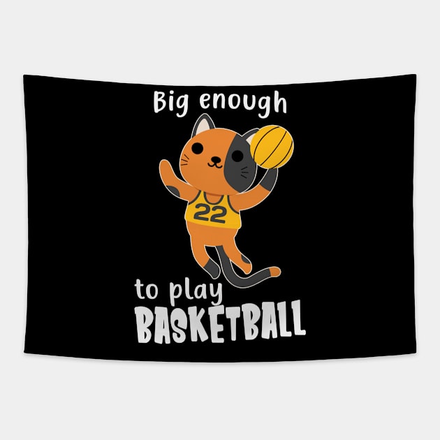 Basketball Cat Funny Kids Sport Animals Tapestry by Foxxy Merch