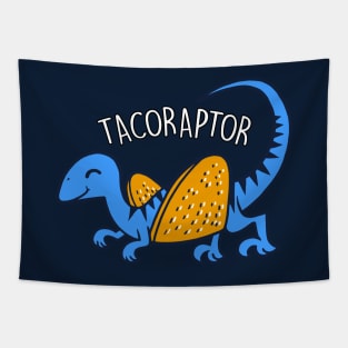 Cute Taco Funny Dinosaur Velociraptor Taco Tuesday Cartoon Tapestry