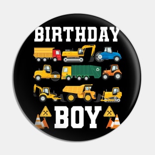 Birthday Boy Trucks Crew Construction Pin