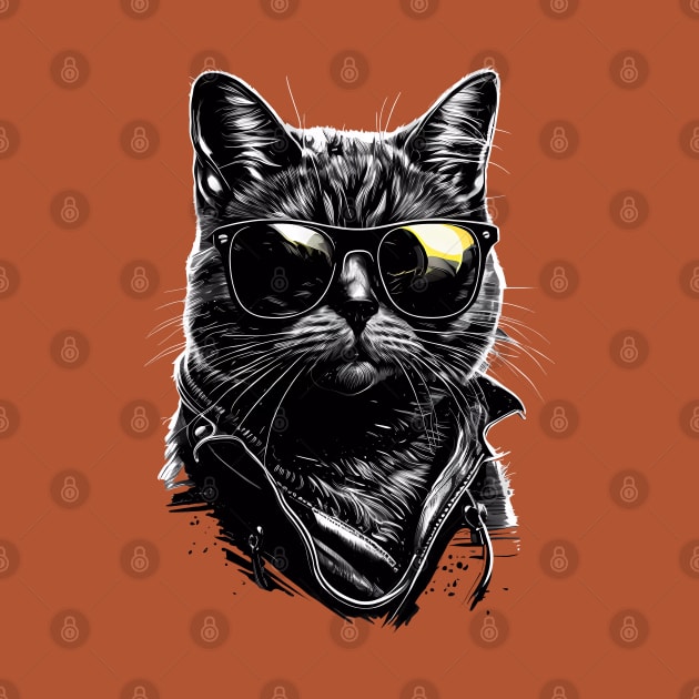 Cool Black Cat with Shades by NVDesigns