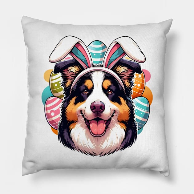 Romanian Mioritic Shepherd Dog Enjoys Easter Festivities Pillow by ArtRUs