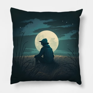 Alone under the moonlight Pillow