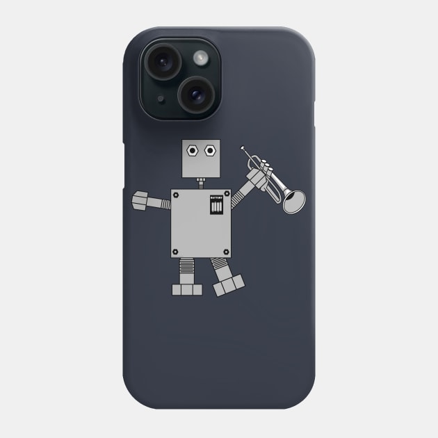 Trumpet Robot Phone Case by Barthol Graphics