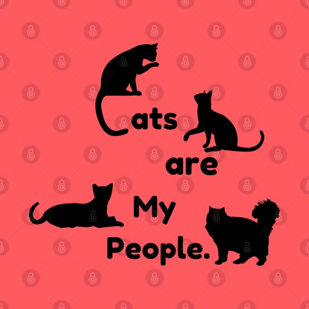 Cats are my People (black print) light green by artbleed