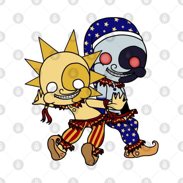 sun and moon chibi by LillyTheChibi