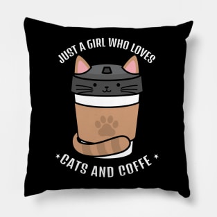 Just A Girl Who Loves Cats And Coffee Pillow