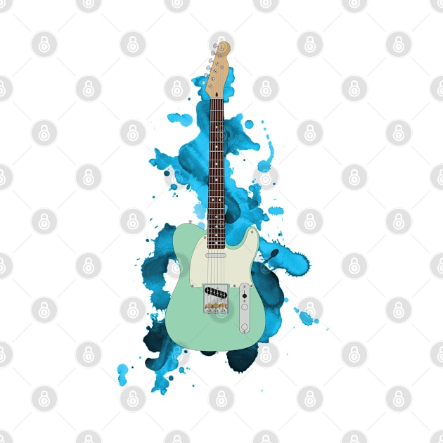 T-Style Electric Guitar Surf Green Color by nightsworthy