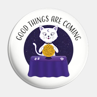 Good Things Are Coming: Magic Cat with a Crystal Ball Pin