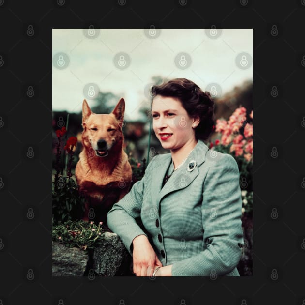 Queen Elizabeth and Corgi by valentinahramov