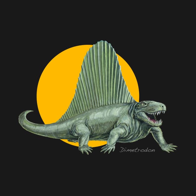 Dimetrodon Cut Out (with Orange Disc) by davidroland