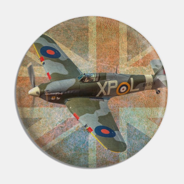 Hawker Hurricane and Union Jack Pin by SteveHClark