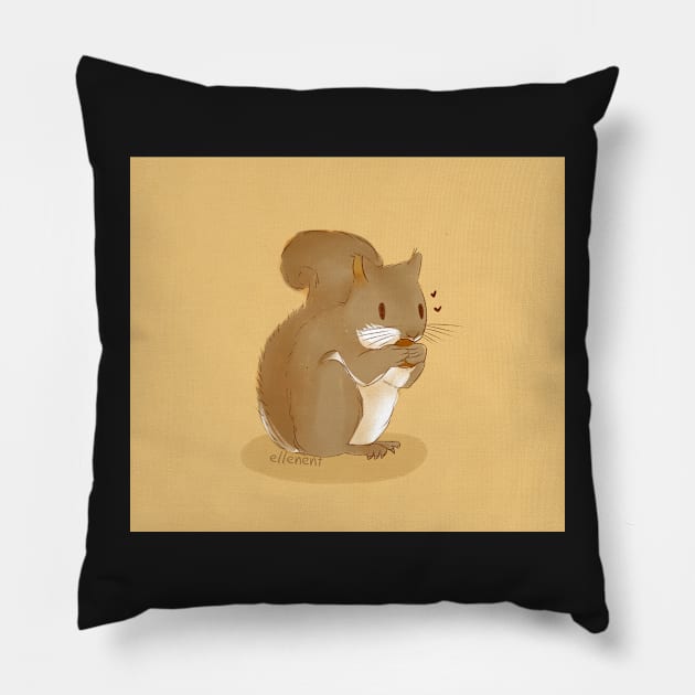 Cute Squirrel Pillow by ellenent