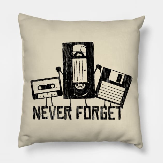 Never Forget 90s Vintage Pillow by citkamt