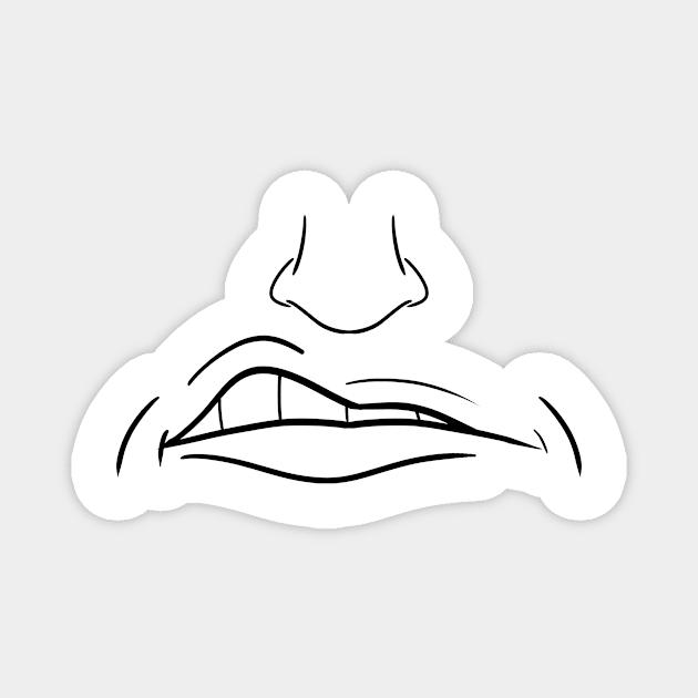 Dude Mouth - Face Mask Magnet by PorinArt