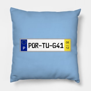 Portugal car license plate Pillow