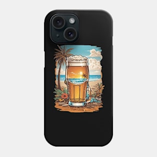 Beer and Beach Lover Shirt and Sticker Phone Case