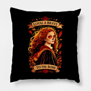 Loyal and Brave to the Bone - Day of the Dead - Fantasy Pillow