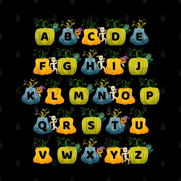 Alphabet ABC Teacher Halloween pumpkin Alphabet by dounjdesigner