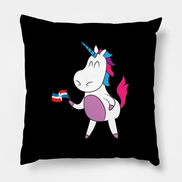 Dominican Republic Shirt | Patriotic Unicorn Flag Gift Pillow by Gawkclothing