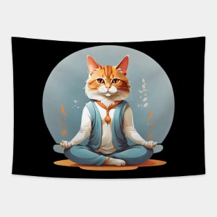 Yoga cat Tapestry