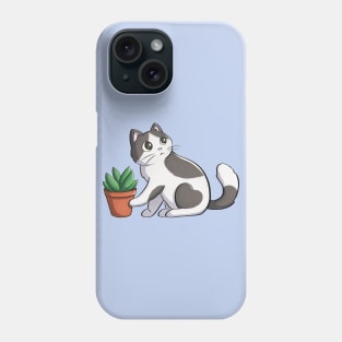 Cat Pushing Down Plant Phone Case