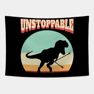 Unstoppable T Rex - Retro Retro Rawrzz Tapestry