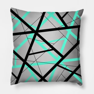 Turquoise/Silver/Black Pattern Pillow