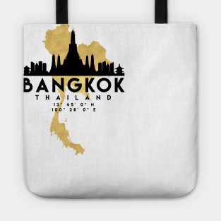 Bangkok Thailand Skyline Map Art Tote