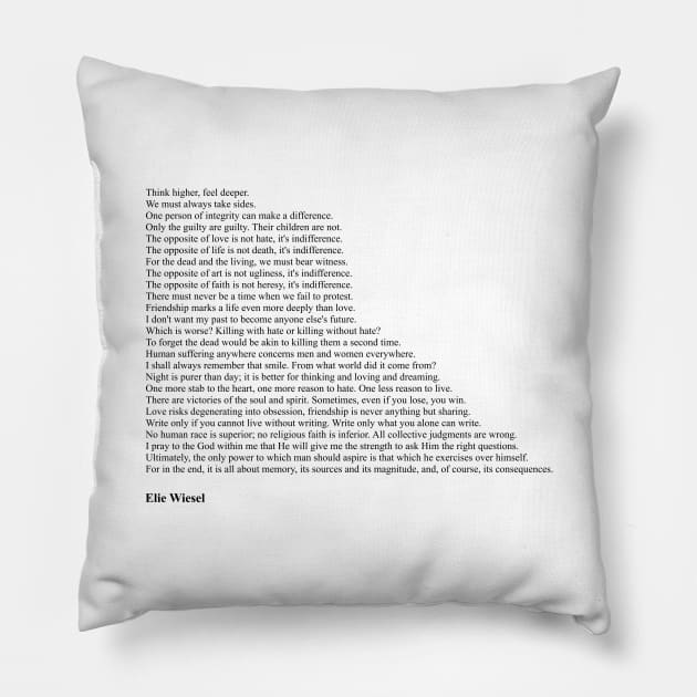 Elie Wiesel Quotes Pillow by qqqueiru