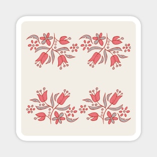 red flower holiday pattern Magnet
