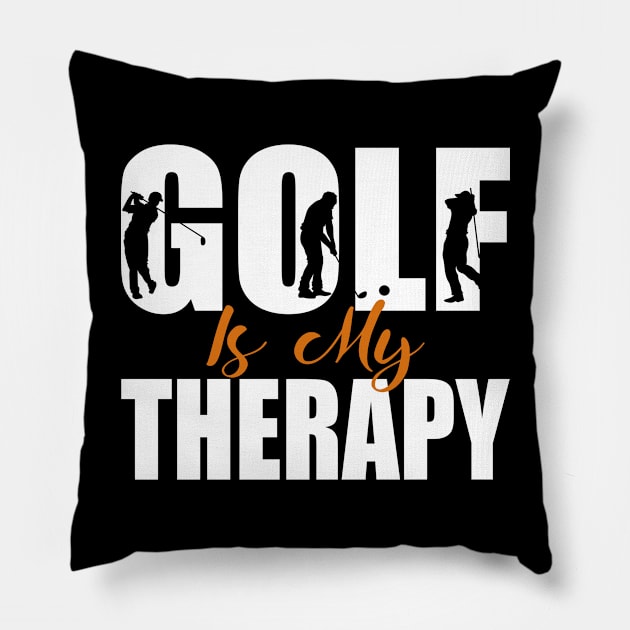 Golf Is My Therapy Shirt Gift Pillow by Teeartspace