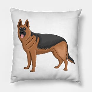 German shepherd dog cartoon illustration Pillow