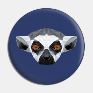 Lemur Low Poly Art Pin