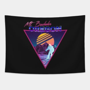 Retro Vaporwave Ski Mountain | Mt. Bachelor Oregon | Shirts, Stickers, and More! Tapestry
