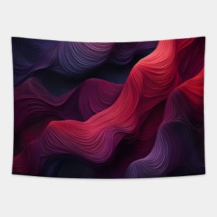 Elegant Purple and Red Waves Wallpaper Tapestry