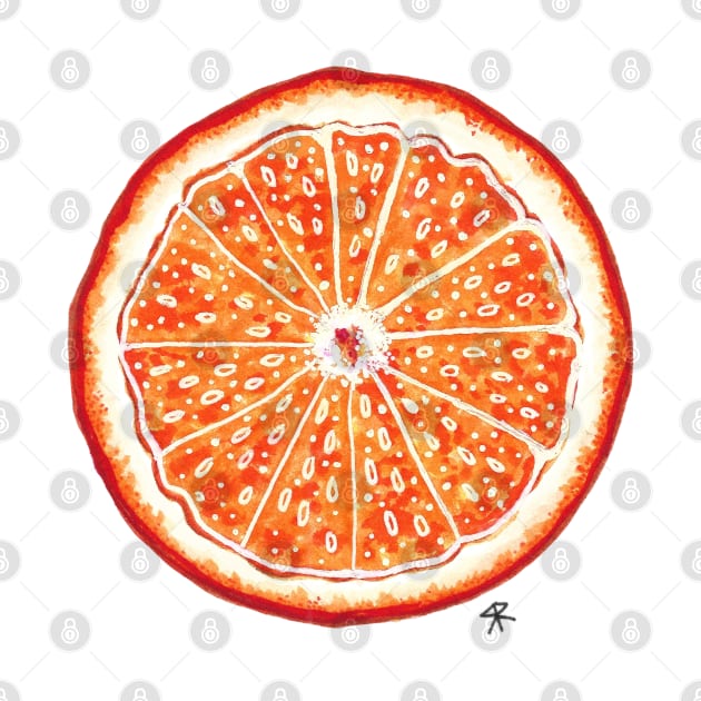 Watercolor Orange Slice by Skye Rain Art by Skye Rain Art