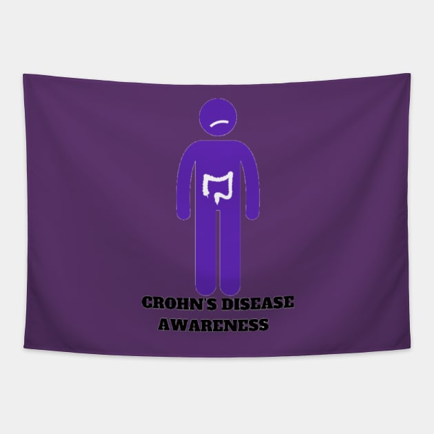 Crohn’s Disease Awareness Silhouette Tapestry by CaitlynConnor