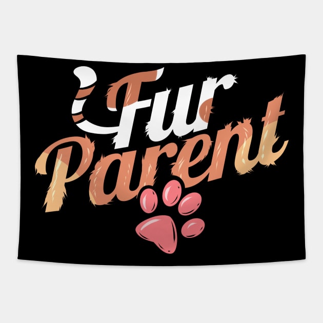 Logo Fur Parent With Cat Paw On Purrsday Tapestry by SinBle