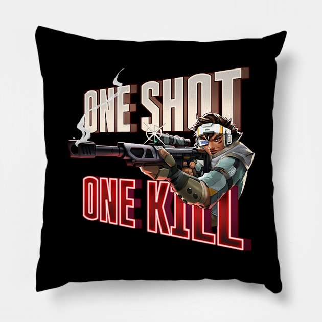 Vantage - One Shot One Kill Pillow by Paul Draw