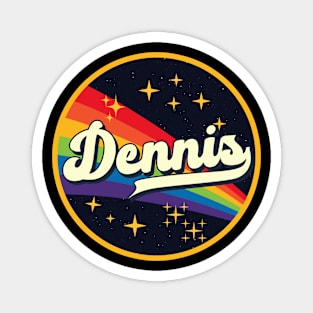 Dennis // Rainbow In Space Vintage Style Magnet