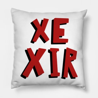 Xe Xir red and black pronouns Pillow