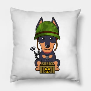 Cute German shepherd is a soldier Pillow