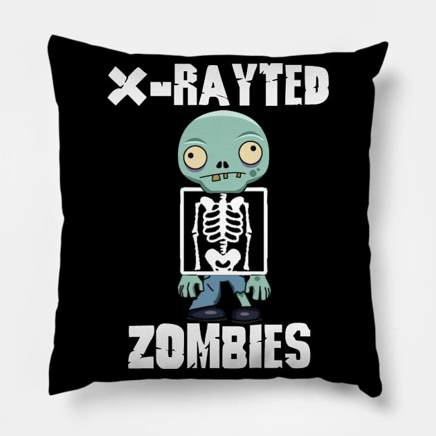 X-Rayted Zombies Pillow by ZombieCrossTraining