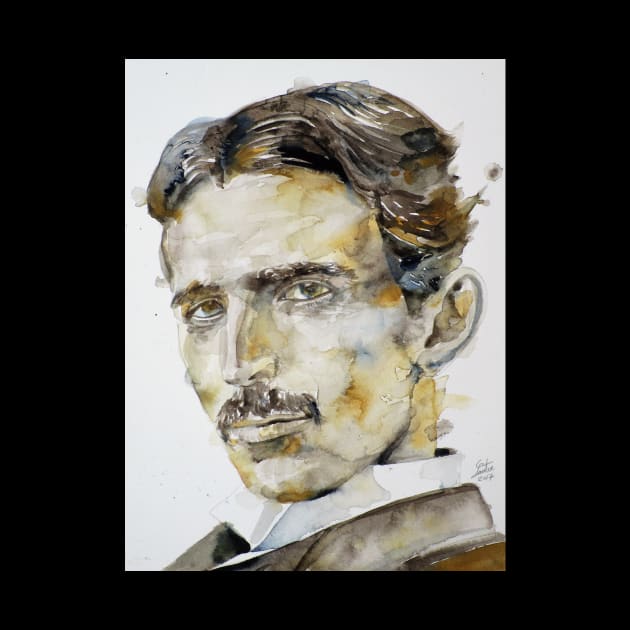 NIKOLA TESLA watercolor portrait .2 by lautir