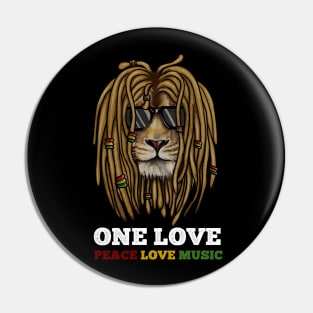 Rasta Lion, Peace Love Music, Jamaica Pin