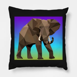 Blue Geo Elephant Pillow