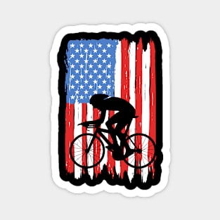 American Flag Cycling Graphic Magnet