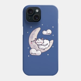 Kawaii Cat Sleeping on the Moon Phone Case